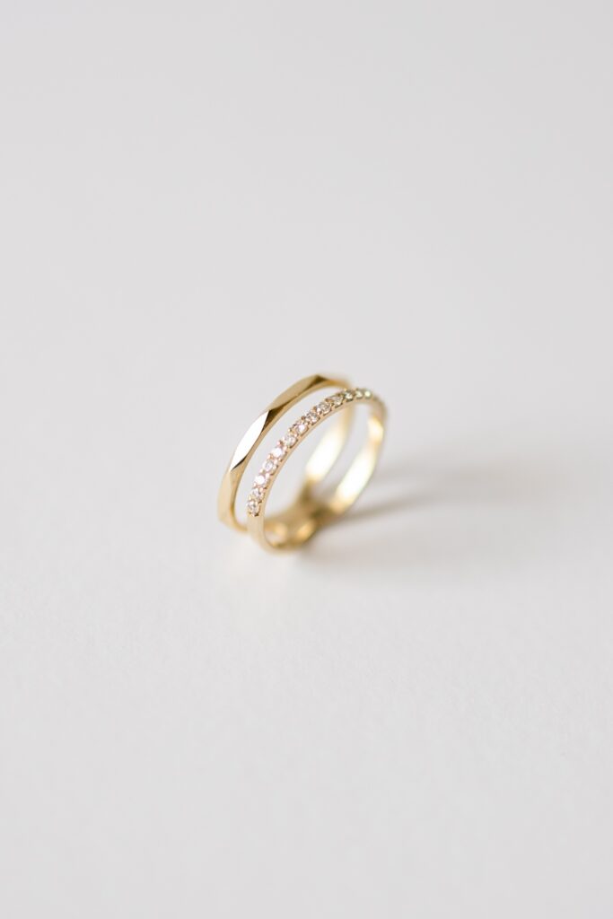 Glimmering Harmony 14K Dual Row Ring